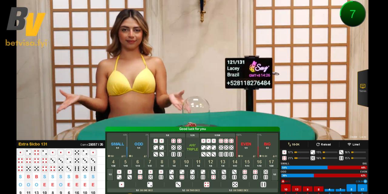 Sicbo tại sảnh Sexy Casino với cô Dealer người nước ngoài vô cùng xinh đẹp